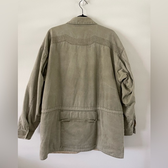 Vtg Orvis Safari Jacket Mens L Hunting Fly Fishing Khaki Barn Chore Utility Coat - Picture 4 of 8
